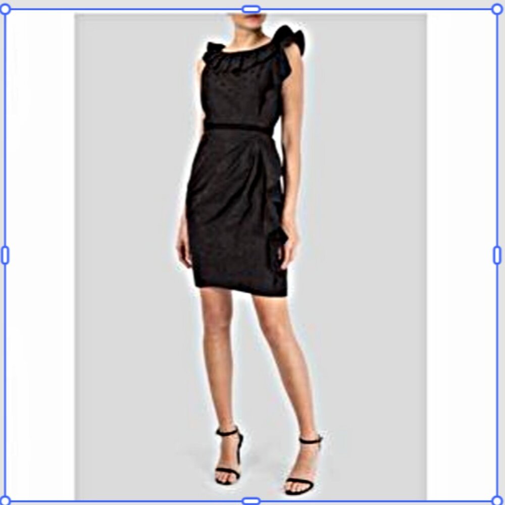 MARC JACOBS Polka Dot Jacquard Ruffle Sheath Cocktail Dress - Size 6